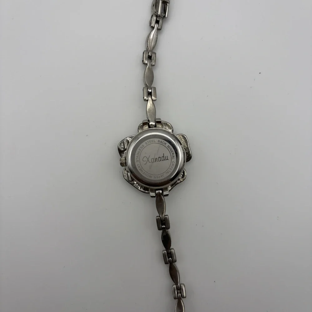 Womens Xanadu Silver Flower Bracelet Watch Quartz 6.5